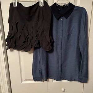 Blouse size extra large skirt, size 8.